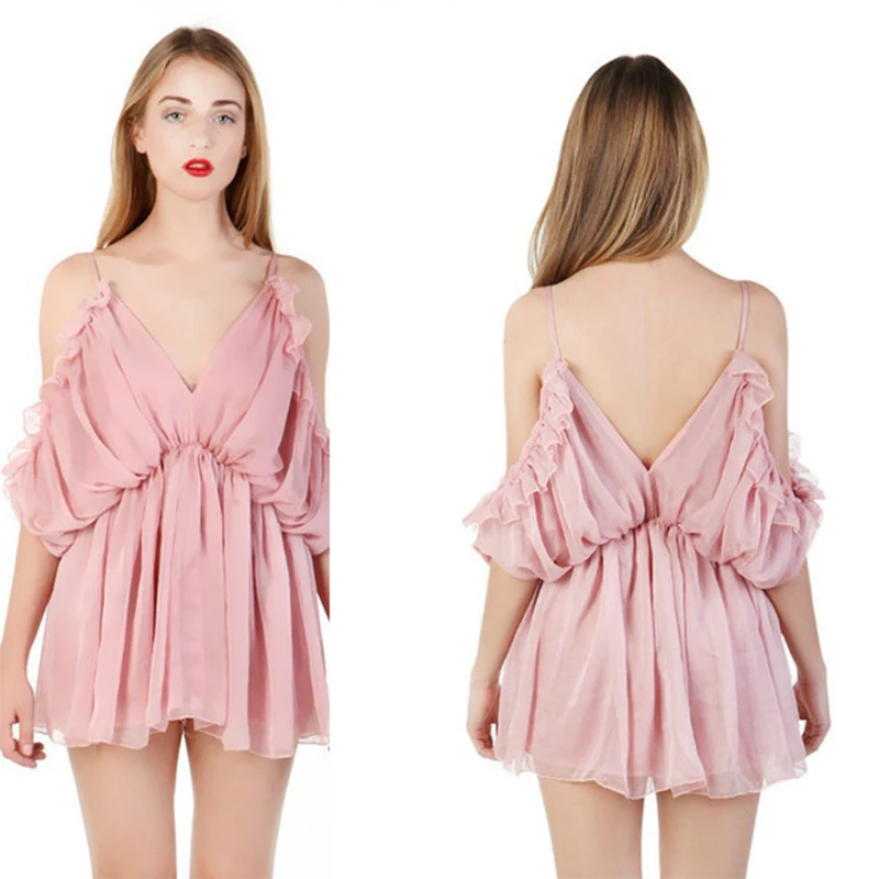 

2019 New Jumpsuits for Women Sexy Sling Chiffon Strapless V-neck Women Clothing Rompers Womens Jumpsuit Streetwear Buzos Mujer