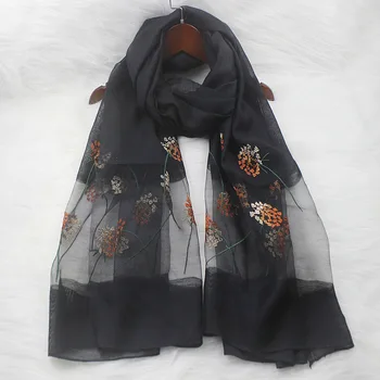 

Women Silk Scarf Fashion Silk Shawl Head Covering Ladies Professional Small Squares New White