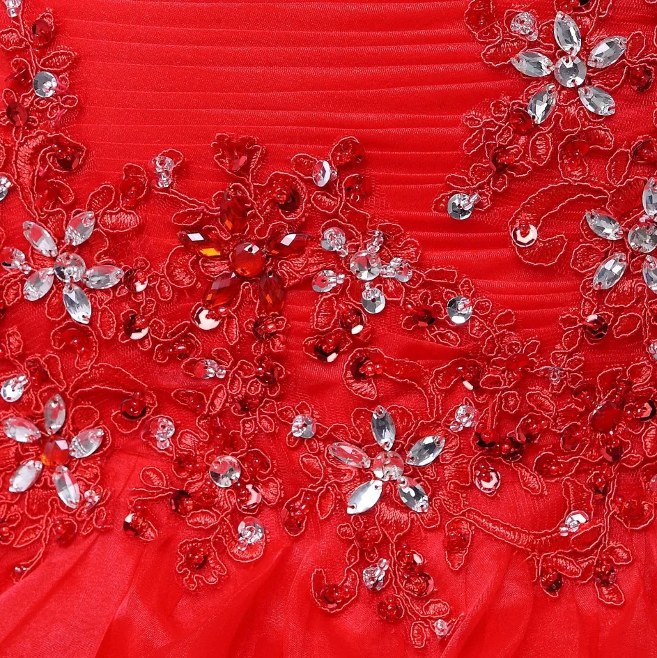 Vestido De Noiva красное свадебное платье кружевные милые биссерные Аппликации бальное платье со шлейфом свадебное платье белое