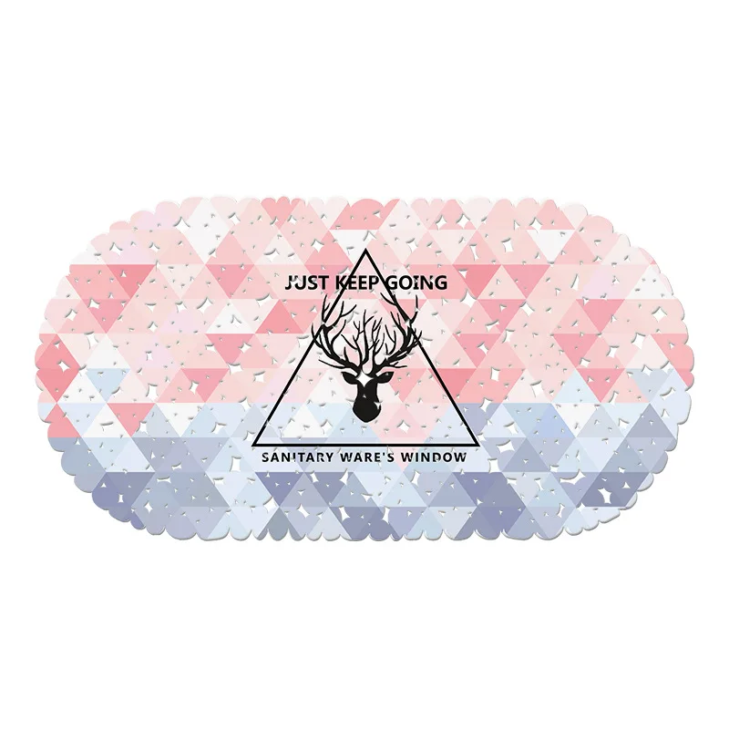 Triangle deer MINIFUN 69x35 см ПВХ коврик для ванной с принтом Противоскользящий коврик для ванной и душа пластиковая присоска коврик для ванной комнаты - Цвет: Triangle deer