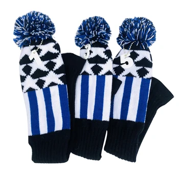 

3pcs Protector Elastic Plush Ball Universal Storage Stretchy Knitting Club Head Cover Outdoor Sports Golf Accessories Stripes