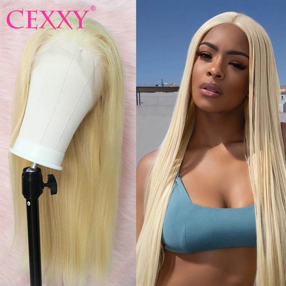

CEXXY Transparent Lace Wigs 13x6 Blonde Lace Front Human Hair Wigs Pre Plucked With Baby Hair 613 Lace Front Wig Long Hair