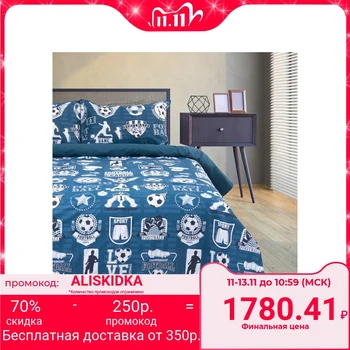 

Bed linen "Ethel" 1.5 cn Soccer 143 * 215 cm, 150 * 214 cm, 50 * 70 cm - 2 pieces, poplin 125 g / m2