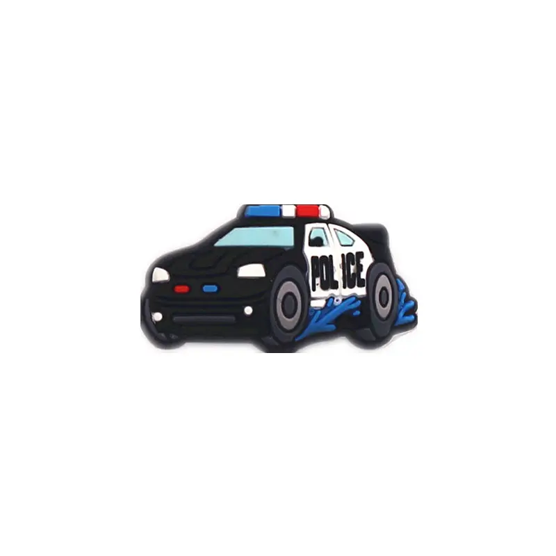 Высокая имитация автомобилей модель обуви амулеты аксессуары Бэтмобиль/Гонки/поезд украшение обуви для jibz дети партии X-Рождественский подарок - Цвет: Police Car