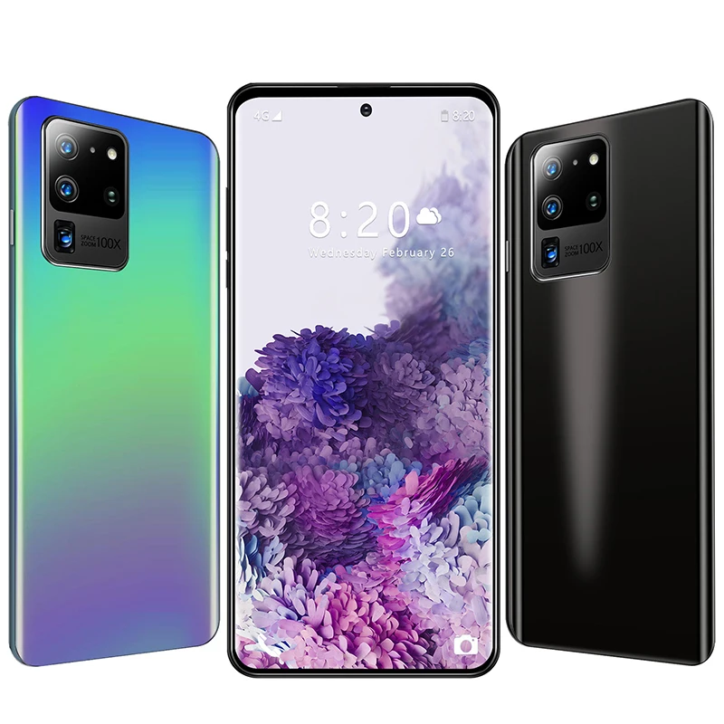 Newest 6.8 Inch 1:1 Galay S20 Global Shipping Camera New MediaTek 8 256GB ROM Octa Core Smart Phone Wholesale In Stock
