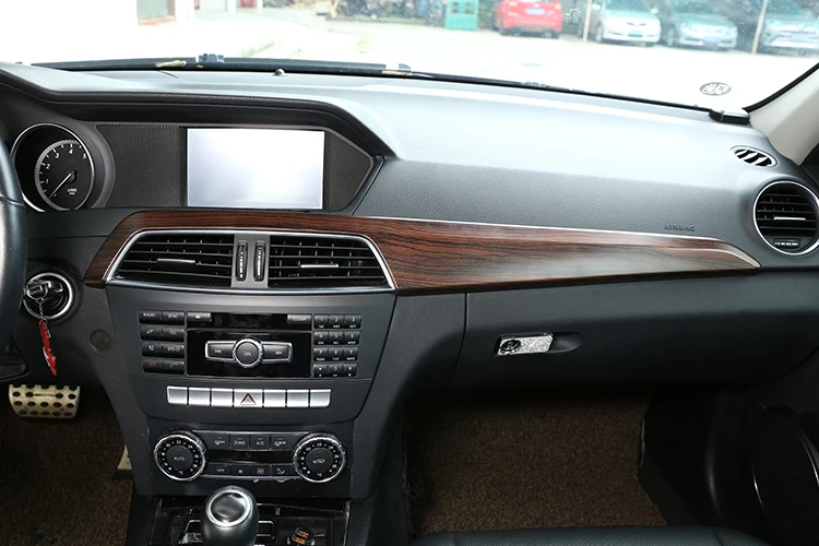 ABS сосновая древесина зерна для Mercedes Benz C Class W204 2010-2013 Аксессуары для салона автомобиля центральная консоль Защитная панель накладка
