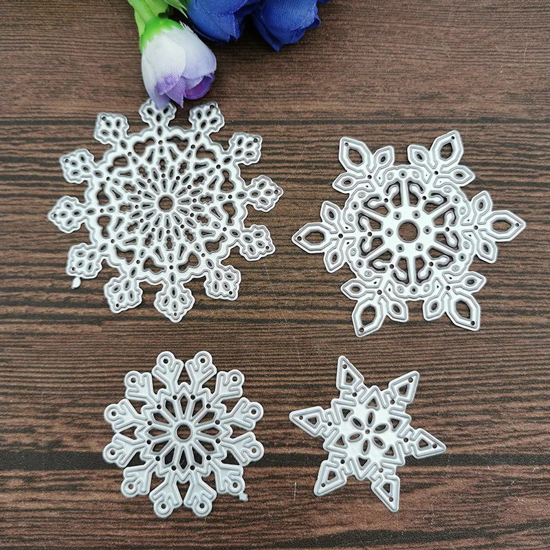 4pcs/setChristmas snowflake Metal Cutting Dies Stencils For DIY Scrapbooking Decorative Embossing Handcraft Die Cutting Template