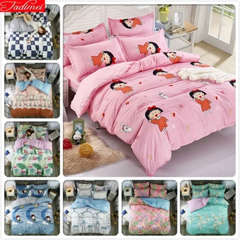 

Kids Girl Pink Duvet Cover 3/4 pcs Bedding Set Single Twin Full Double Size Bed Linen Quilt Comforter Pillow Case 150x200 4/5 ft