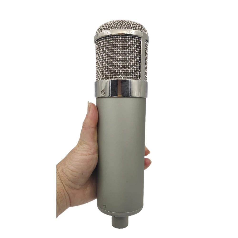 Microfone de Metal Grande Corpo Faça Você Mesmo U87 Condensador Mic Escudo Estéreo Microfone Cardióide Alta Qualidade Siiver Pesado 24cm Htt-u47 - Image 4