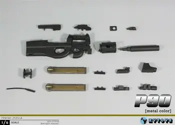 

ZY2011A 1/6 Scale Figure Scene Accessories 11cm p90 Weapon Gun Model Metal Color Model for 12 inches Action Figure