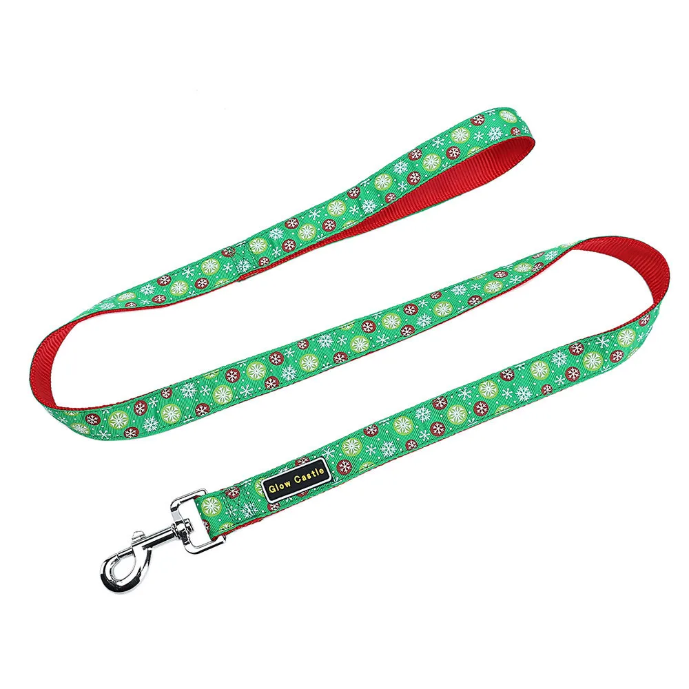 1 PCS Pet Puppy Adjustable Christmas Printing Accessories Lead Leash Traction Rope Leather Printed Beautiful Accessories#0808