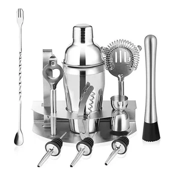 

12Pcs Mixed Drinks Bar Sets with Storage Stand Premium Home 750ML Stainless Cocktail Shaker Kit Bartender Barware Tools
