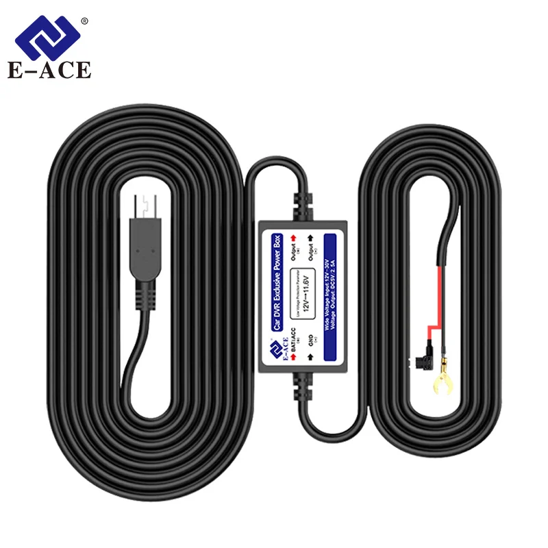 E-ACE Buck Line 3.5 Meter Car Charger Hard Wire Hardwire Kit for Dash Cam Reaview Mirror 24H Parking Monitoring Cars Accessories |