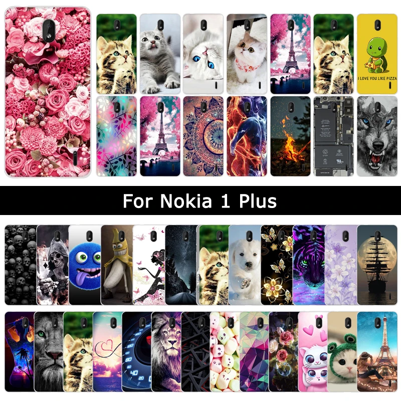 Новейший чехол для Nokia 1 Plus с цветочным узором мягкий силиконовый защитный из ТПУ