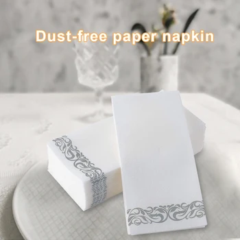 

50pcs Wood Pulp Paper Napkin Hotel Restaurant Disposable Decorative Dust Free Paper Towel