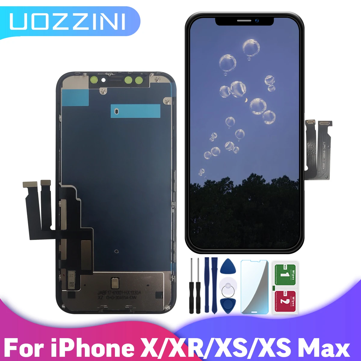 Kit Complet écran LCD + Vitre Tactile Pour IPhone XS - Noir, Avec Outils Et Verre Trempé, Garantie 1 An