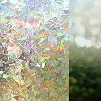 

3D Window Film Rainbow Reflective Decorative Privacy Static Clings Glass Sticker
