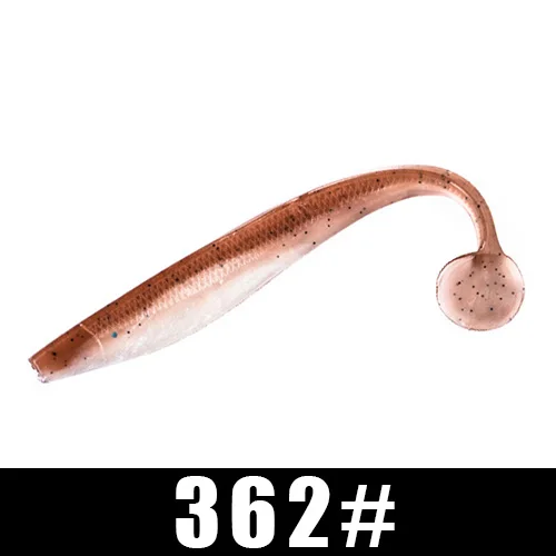 FTK Fishing Lure Soft Lure Shad Silicone Bait Odor Attractant Artificial Bait 90mm 120mm 160mm T-tail Wobblers Swimbait - Цвет: 362