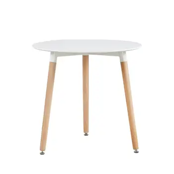 

EGGREE Round Dining Table White Kitchen table Modern Leisure Wooden Coffee Table Office Conference Table, scandinavian style