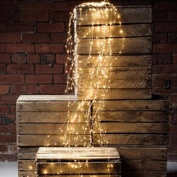 

Led rattan copper lamp light string Christmas Day lights decoration horsetail for garden room home fairy holiday party wedding
