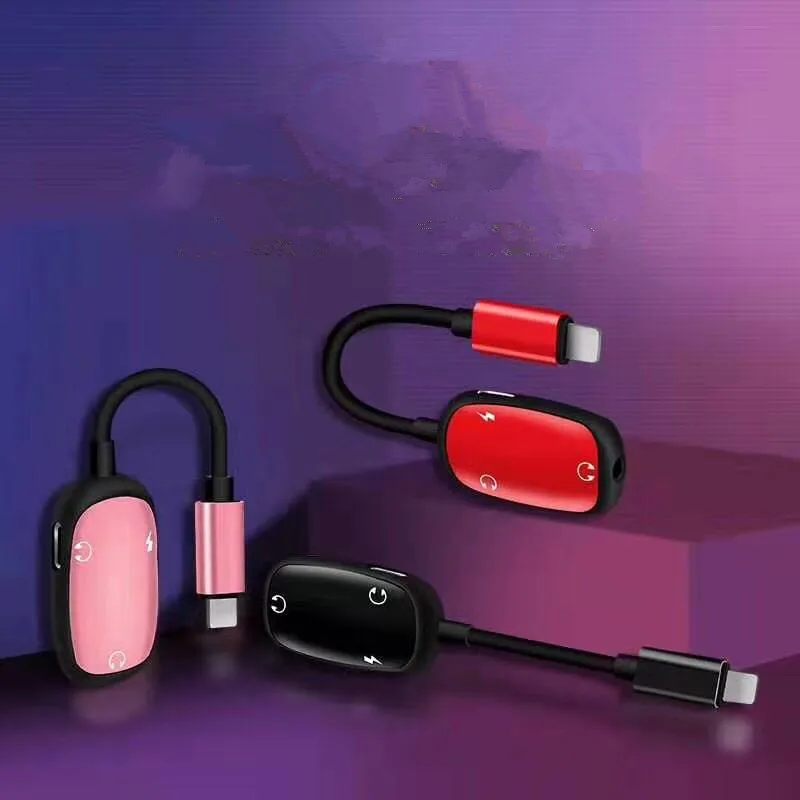 3 in 1 iphone Adapter For Lightning Charger Headphone iphone Adapter Splitter Converter Adaptador for iphone 11 pro max XR XS
