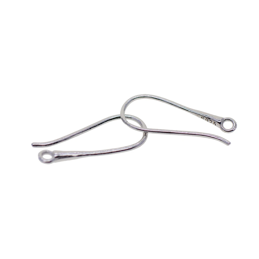 1 Pair 925 Sterling silver color Ear Wire French Earwires French Dangle Earring Connector for Jewelry Making Accessories