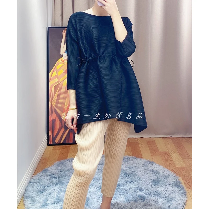 2020 early fall women's loose drawstring t-shirt