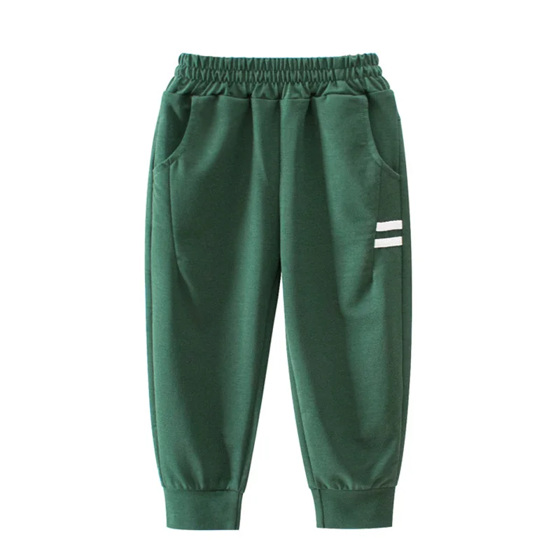 Новые стильные спортивные штаны длинные штаны-шаровары в полоску для мальчиков и девочек возрастом от 3 до 10 лет штаны для малышей спортивные штаны - Цвет: LS5957-green