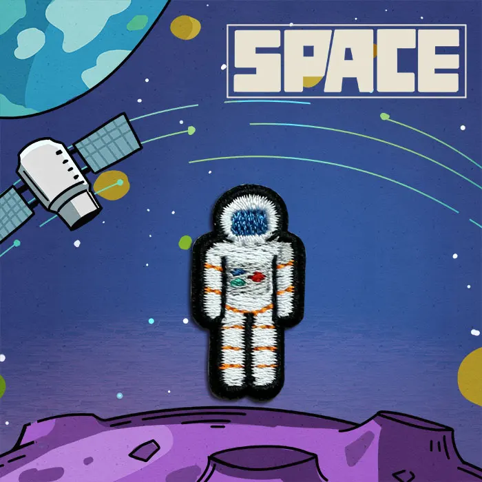 1 шт. Вселенная ракета астронавт инопланетянин вышивка ремонт сумка с патчем куртка джинсы мультфильм Железный заплатка для одежды небольшой клей стикер - Цвет: Type G
