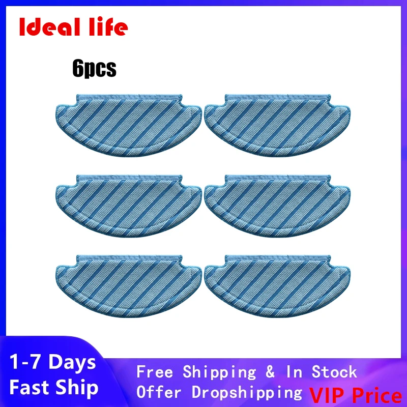 

6 Pack Microfiber Mop Cloth For Ecovacs Deebot N8, N8 Pro, N8 Pro Plus Replacement Spare Parts Accessories Vacuum Cleaner Access