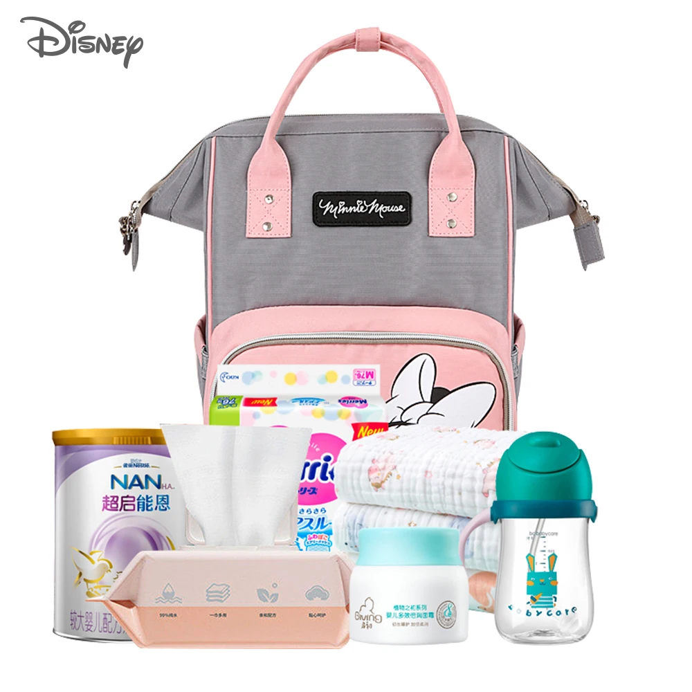 Disney-mochila para pañales de bebé, bolsa de pañales húmeda para