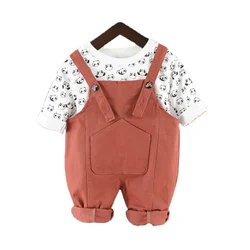 T shirt et pantalon pour bébé, vêtements d'automne à la mode pour enfants garçons et filles, survêtement pour tout petits, 2 pièces/ensembles 