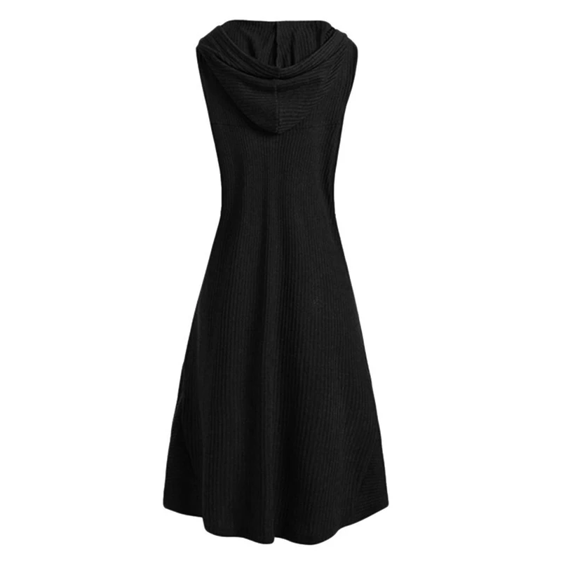 

Women Coat Hooded Elastic Sleeveless Solid Color Long Back Swing Plus Size Steampunk Jacket Cool Sexy Casual Coat Autumn Lady