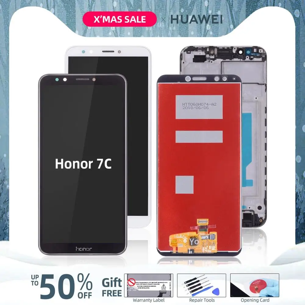 Cena ORG. WYŚWIETLACZ for Huawei Honor 7C 7C Pro EKRAN LCD i Dotyk DIGITIZER ORYG z RAMKĄ CZARN BIAŁY