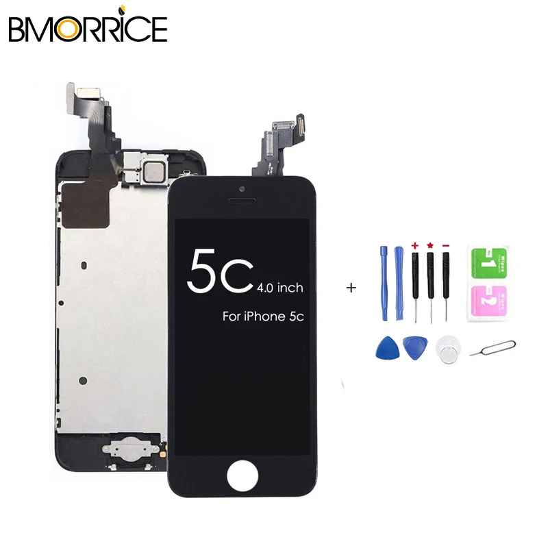 Для iPhone 5c ЖК-сенсорный экран дигитайзер+ кнопка дома+ фронтальная камера+ ушной динамик полная сборка Замена с подарками