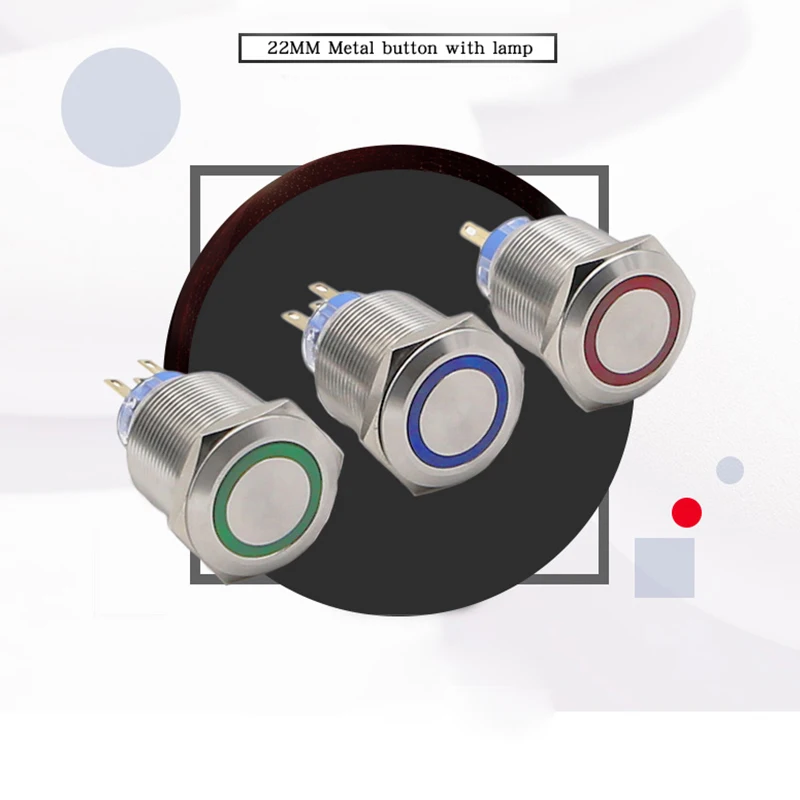 22 мм кнопочный переключатель с плоской головкой мгновенная нажимная кнопка