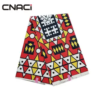 

CNACI New Veritable Real Wax Fabric Ankara African Printed Polyester Tissu Africain Ankara Fabrics 6 Yards/Piece For Party Dress