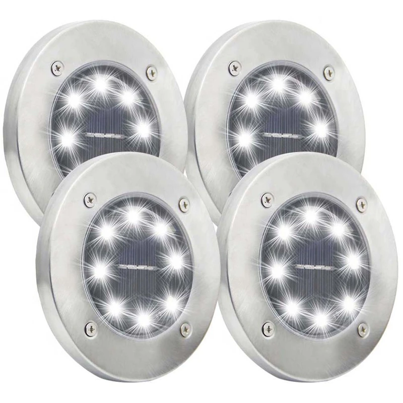 

Hot XD-Solar Ground Lights,8 Led Garden Pathway Outdoor In-Ground Lights,4 Pack(White)