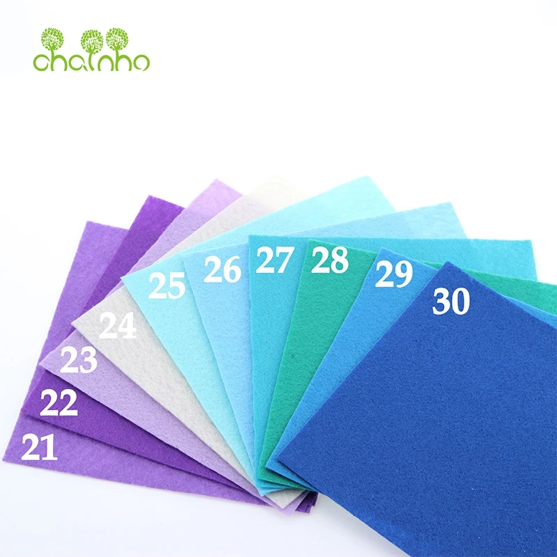 Chainho,Nonwoven Felt Fabric/1mm Thickness/Polyester Cloth of Home Decoration Bundle for Sewing Dolls & Crafts/40pcs 15cm*15cm