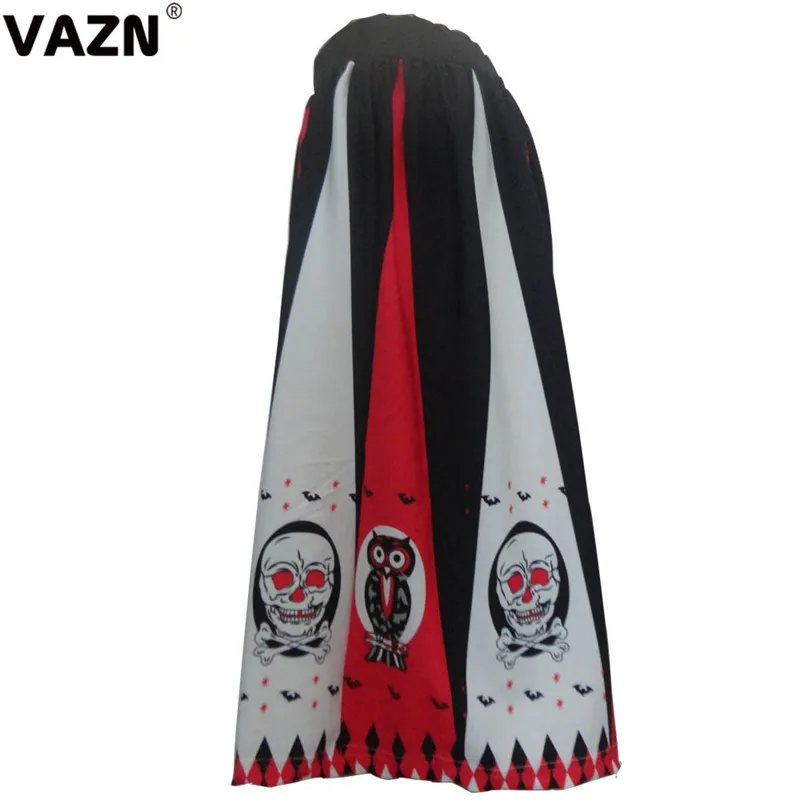 VAZN YM-8062, новинка, корейский стиль, сексуальный стиль, женские ретро длинные юбки с принтом, шифон, плиссированные, Империя, Джокер, свободные макси юбки