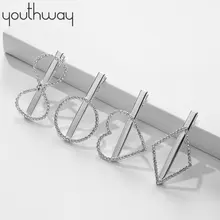 Blingbling полые геометрические блестящие заколки для волос Стразы с пентаграммой Корона сердце эллипс шпильки заколки аксессуары для волос