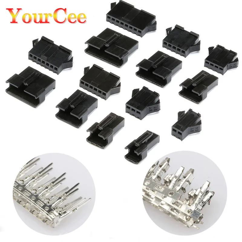 A Set JST SM Connector Plug Pitch 2.54MM Female and Male Housing + Terminals SM-2P SM-2R SM2.54 2/3/4/5/6/7/8 P Pin | Обустройство