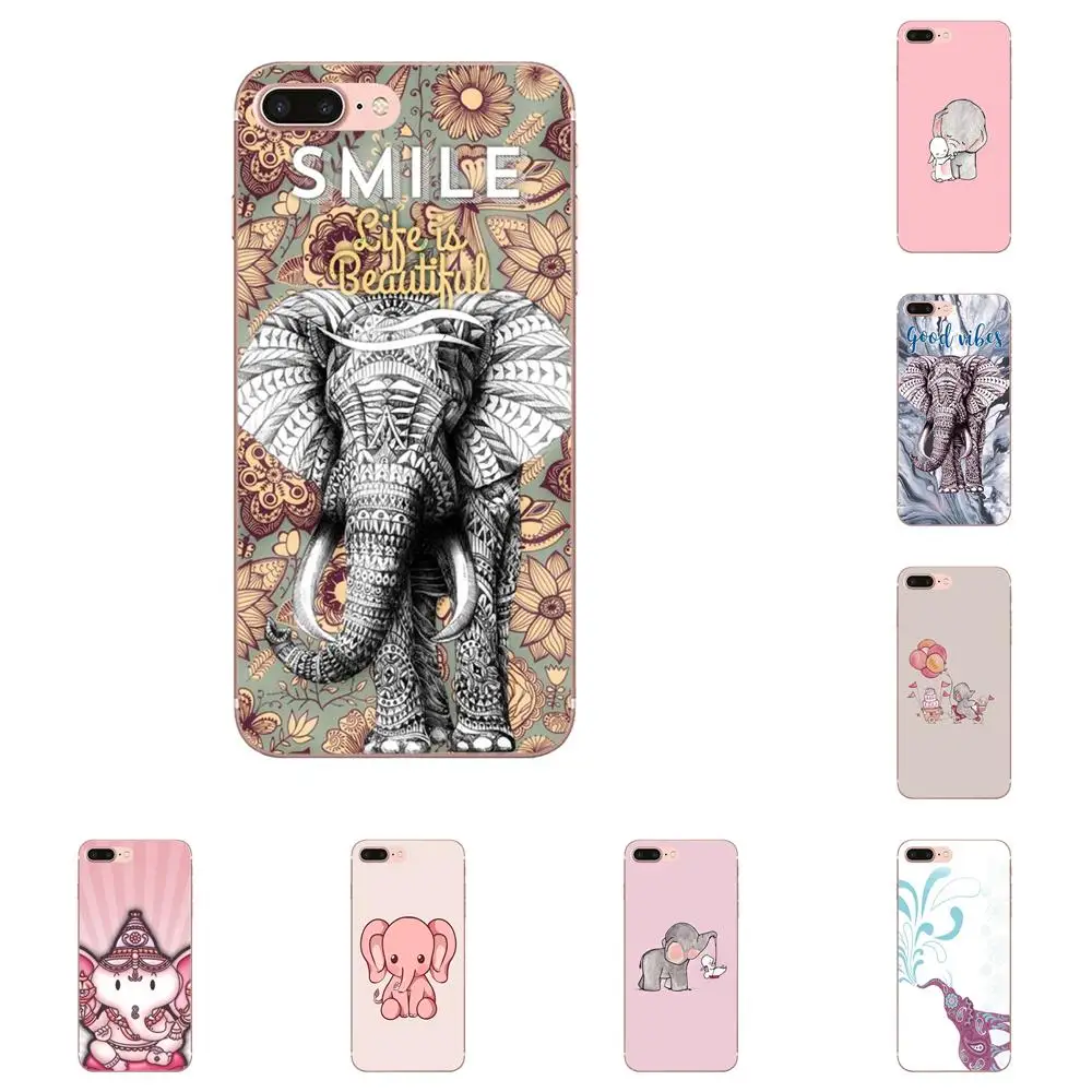For LG G7 ThinQ G5 G6 K50 K40 K8 Q7 Q60 V40 V30 V20 V10 2018 Power 2 3Q Stylus Soft TPU Print Cover Case Pretty Elephants | Мобильные
