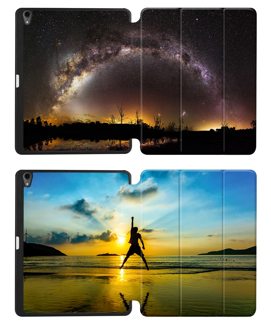 МТТ пейзажа печати Чехол для iPad Pro 12,9 дюйма 2018 выпуска тонкий PU кожаный тройной Бумажник Флип смарт-Обложка для планшета с карандашницей
