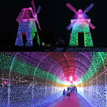 

Christmas LED String Fairy Lights Net Mesh Curtain Xmas Wedding Party Outdoor Indoor Waterproof Lamp EU Plug JS22