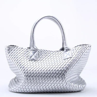 ZURICHOUSE, брендовые тканые сумки для женщин, высокое качество, Большая вместительная сумка на плечо, имитация овчины, сумки, сумки - Цвет: Silver