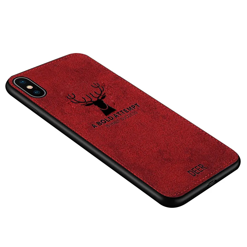 Ультратонкий тканевый силиконовый чехол для телефона iphone 6s 6 7 8 Plus X Xs Max Xr тканевый Мягкий защитный чехол с петлей - Цвет: Красный