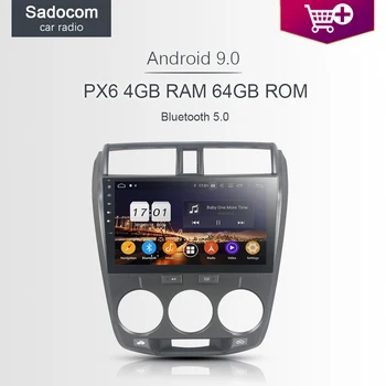 

10.1" DSP PX6 Android 10.0 4GB RAM+64GB+8core Car DVD Player For Honda CITY 2006- 2012 2013 GPS Glonass autoradio car radio 5.0