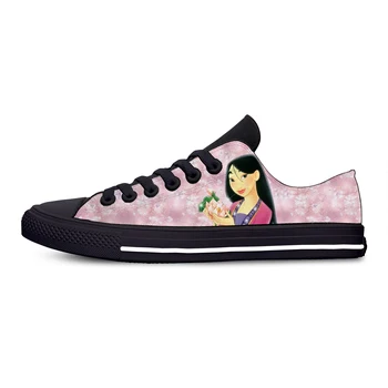 

Mulan Princess Hot Cute Vogue Funny Fashion Casual Canvas Shoes Low Top Lightweight Breathable 3D Printed Men women Sneakers