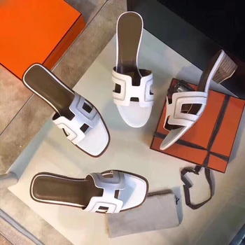 

Summer Women High Heels Sandals Simple Design Ladies Slides Comfortable Home Slip on Shoes women Slippers